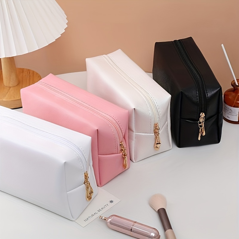 Initial Letter Patch Makeup Bag, Preppy Portable Chenille Letter Cosmetic  Bag With Zipper, Pu Leather Waterproof Travel Toiletry Bag Monogram Make Up  Pouch For Women Girls (letter A~z) - Temu