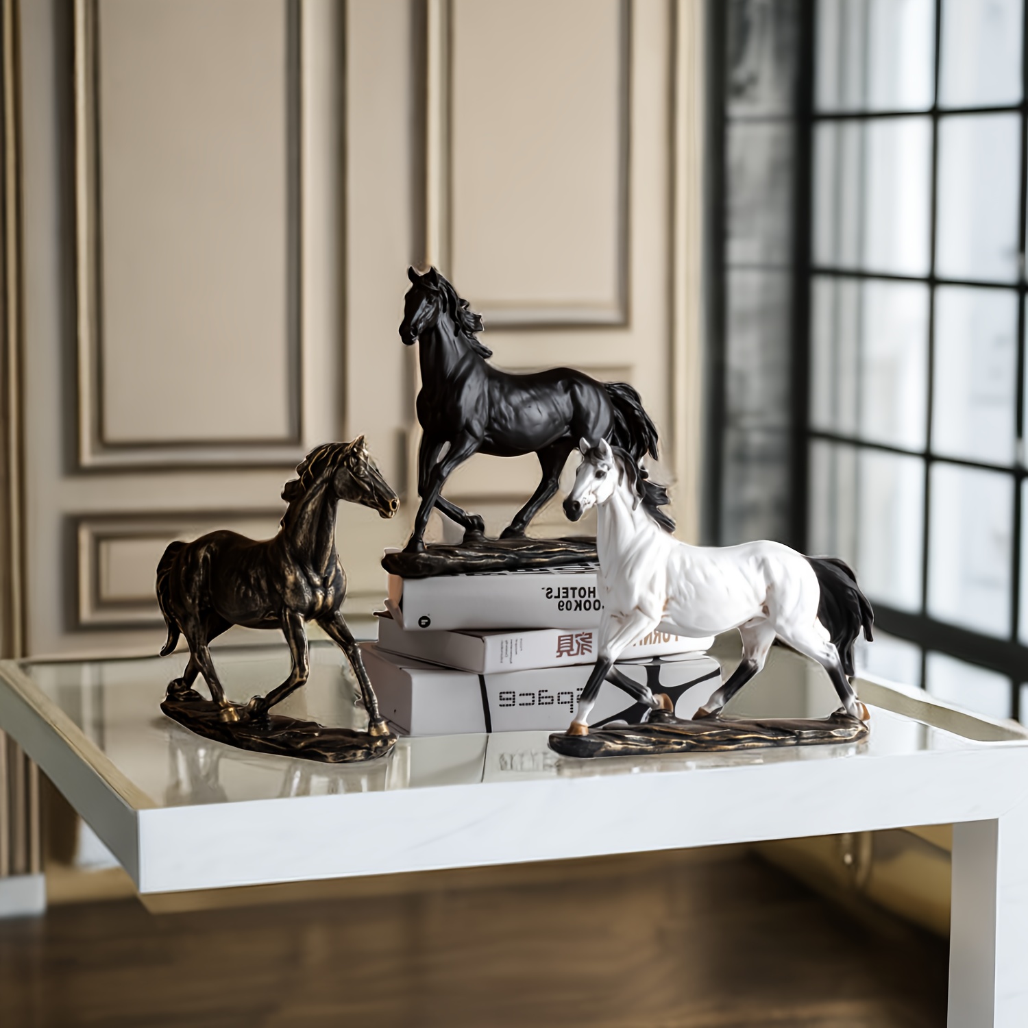 1pc Running Horse Statue Creative Resin Animal Sculpture Modern