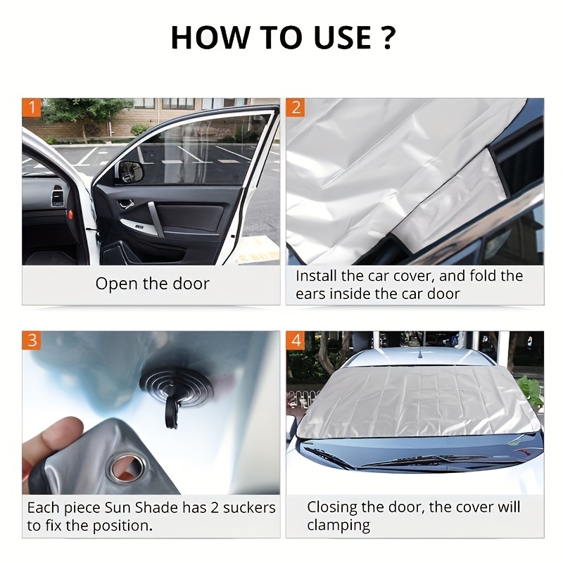 1pc car windshield snow cover frost ice removal sun shade for winter protection windshield ice cover fits for cars details 2