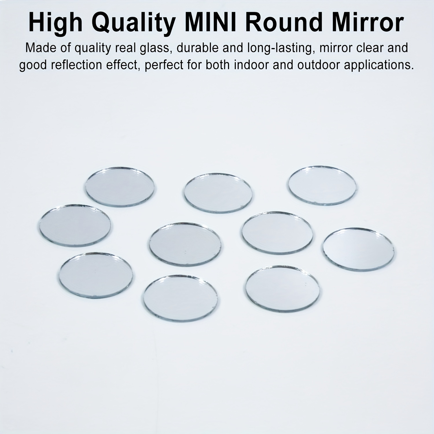 Mini 1 inch Small Round Glass Mirror Circles for Arts & Crafts Projects, 50