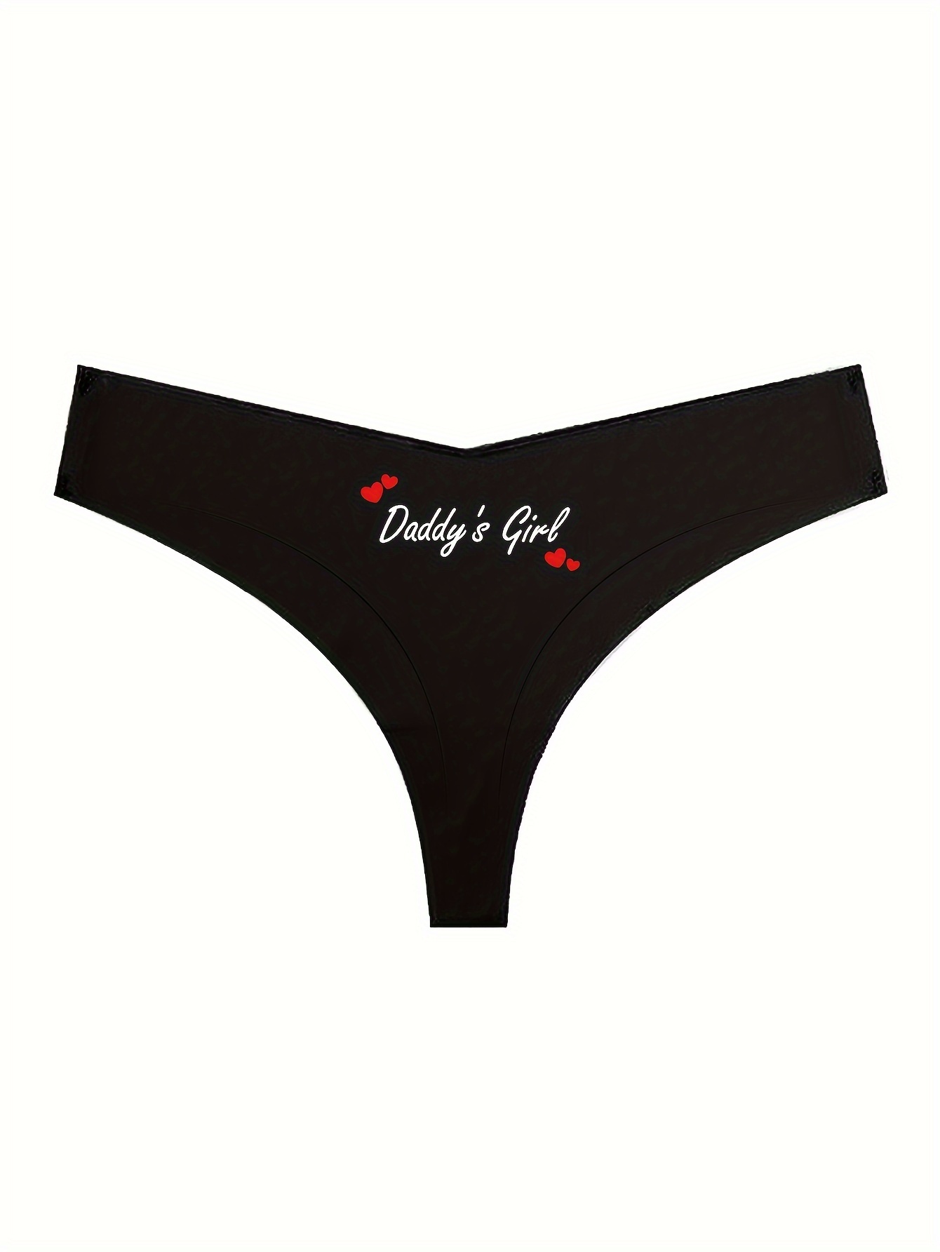 Sexy Thong Women Underwear Lingerie Knickers G String Daddy's Girl Print