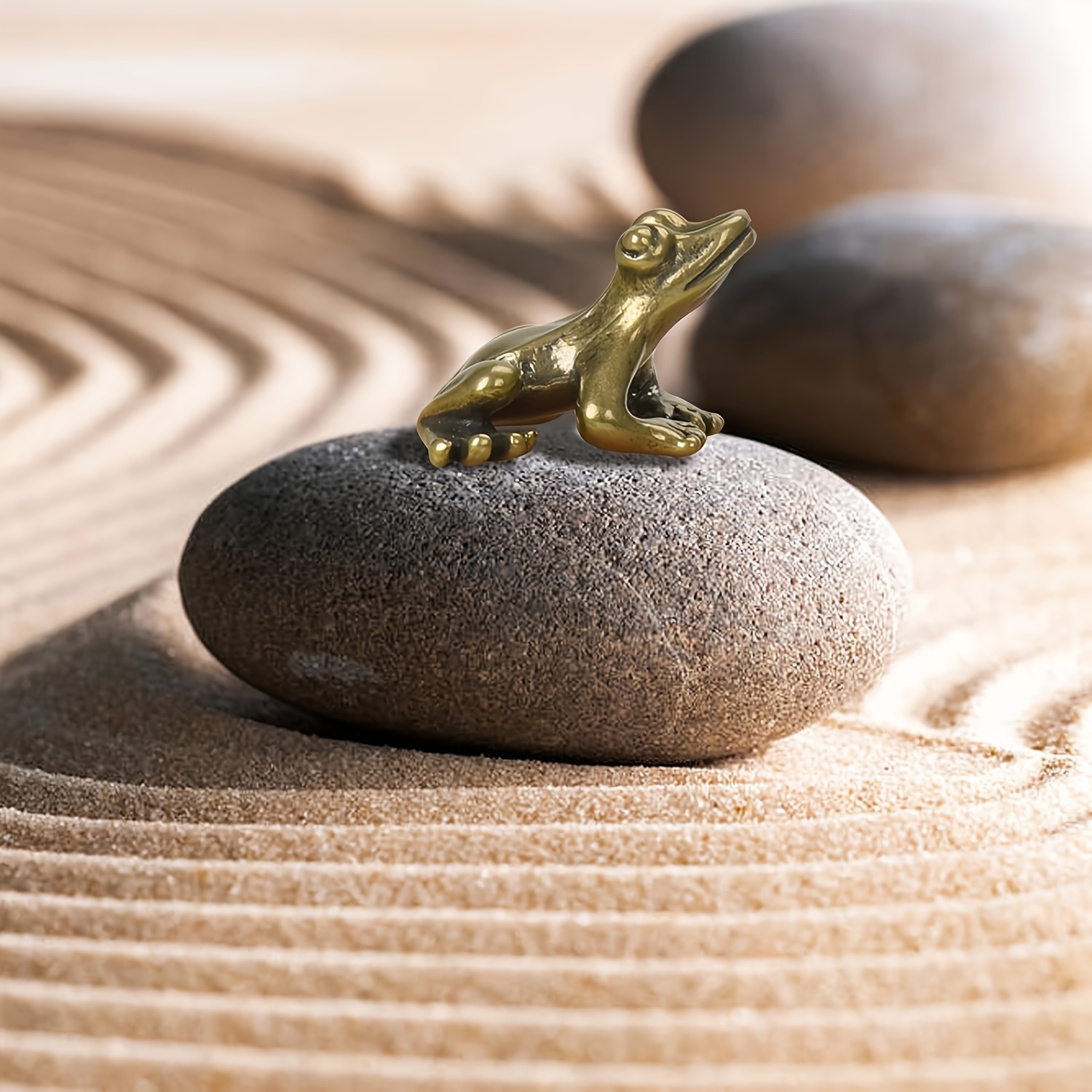 Gold Frog Stuff Zen Meditation Shelf Decor Small Asian Feng - Temu