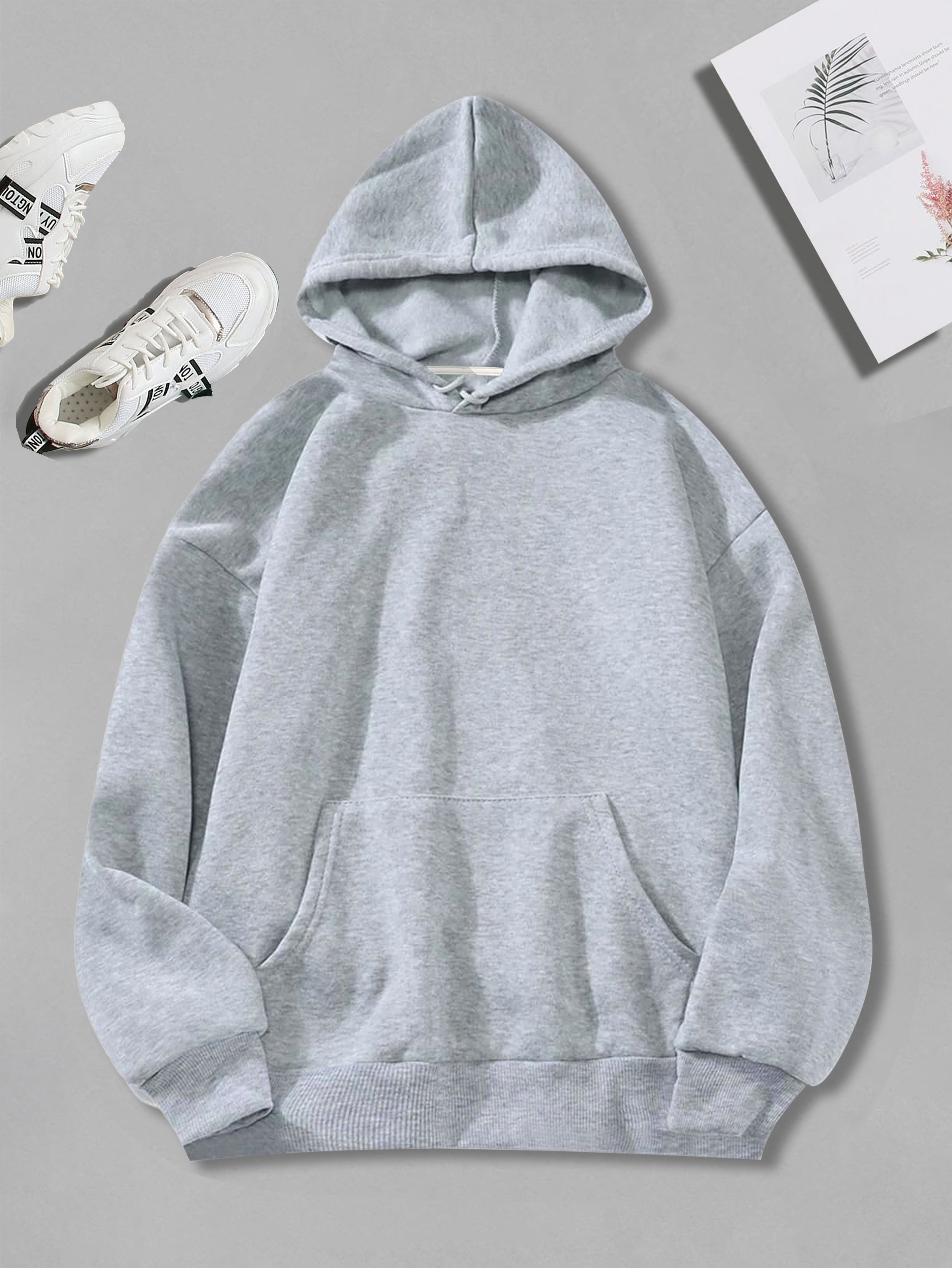 Grey hoodie cheap no drawstring