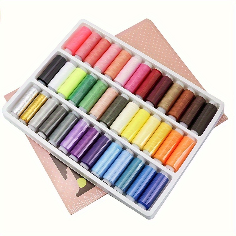 

39pcs Set, Polyester Yarn Thread, Diy Sewing Thread Kit, Thread Roll For Sewing Machine, Hand Embroidery Sewing Thread, 200 Yards Each Spool, For Home Use (mixed Color)