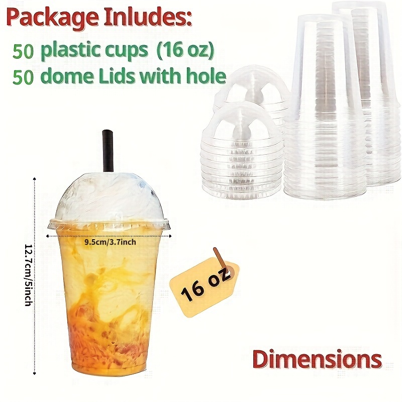 500ml 16 oz clear U shaped bubble tea Juice smoothie cold drinking plastic  cups