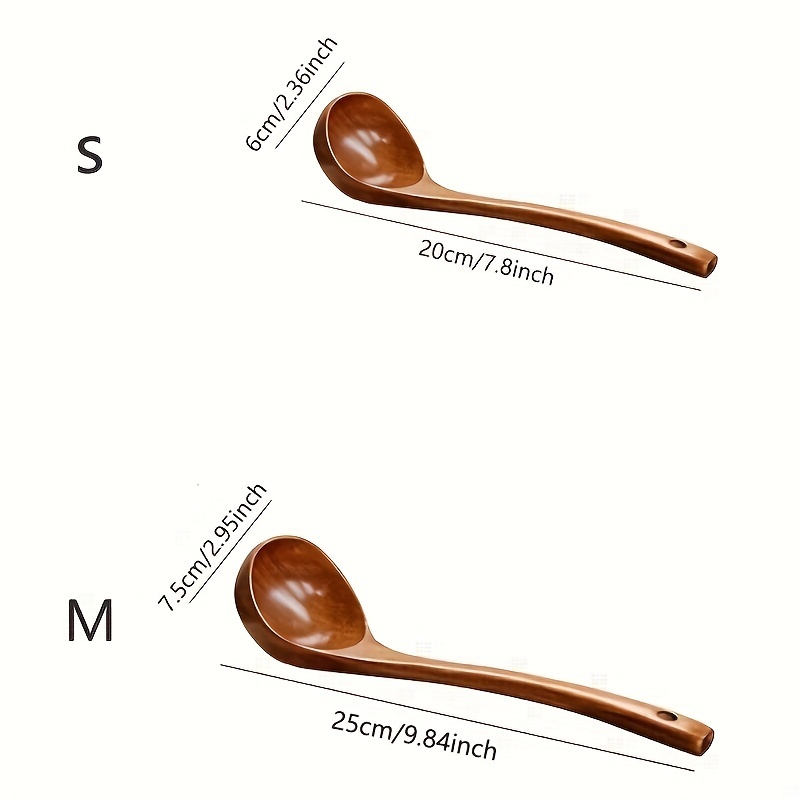 Kitchen Cooking Straight Handle Wooden Wood Soup Scoop Spoon Ladle