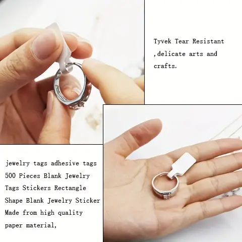 Jewelry Price Tags, Jewelry Tags For Pricing, Self Adhesive White Blank  Jewelry Identification Label, Ring Price Tags For Necklace, Earring Price  Identify Rectangle Label - Temu United Arab Emirates