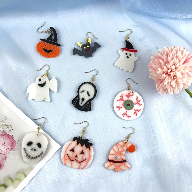 Skull Pumpkin Bat Spider Earring Pendant Resin Mold Jewelry - Temu