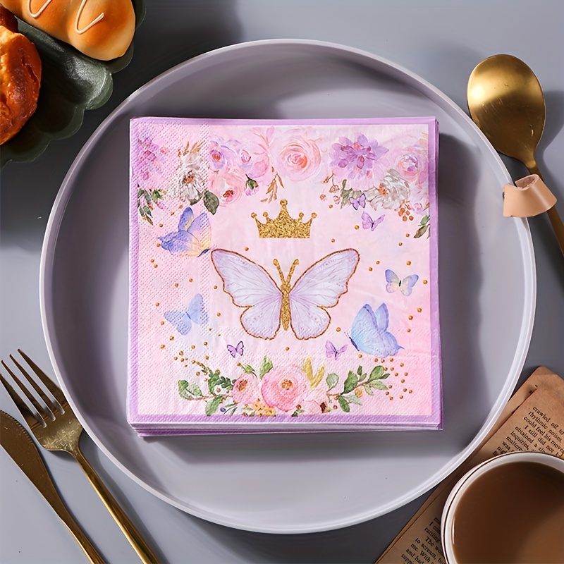 Butterfly Themed Tableware Set for Bridal Shower or Birthday Party