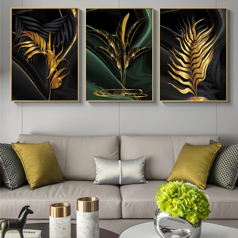 Abstract Canvas Paintings Luxury Butterfly Golden Leaves - Temu