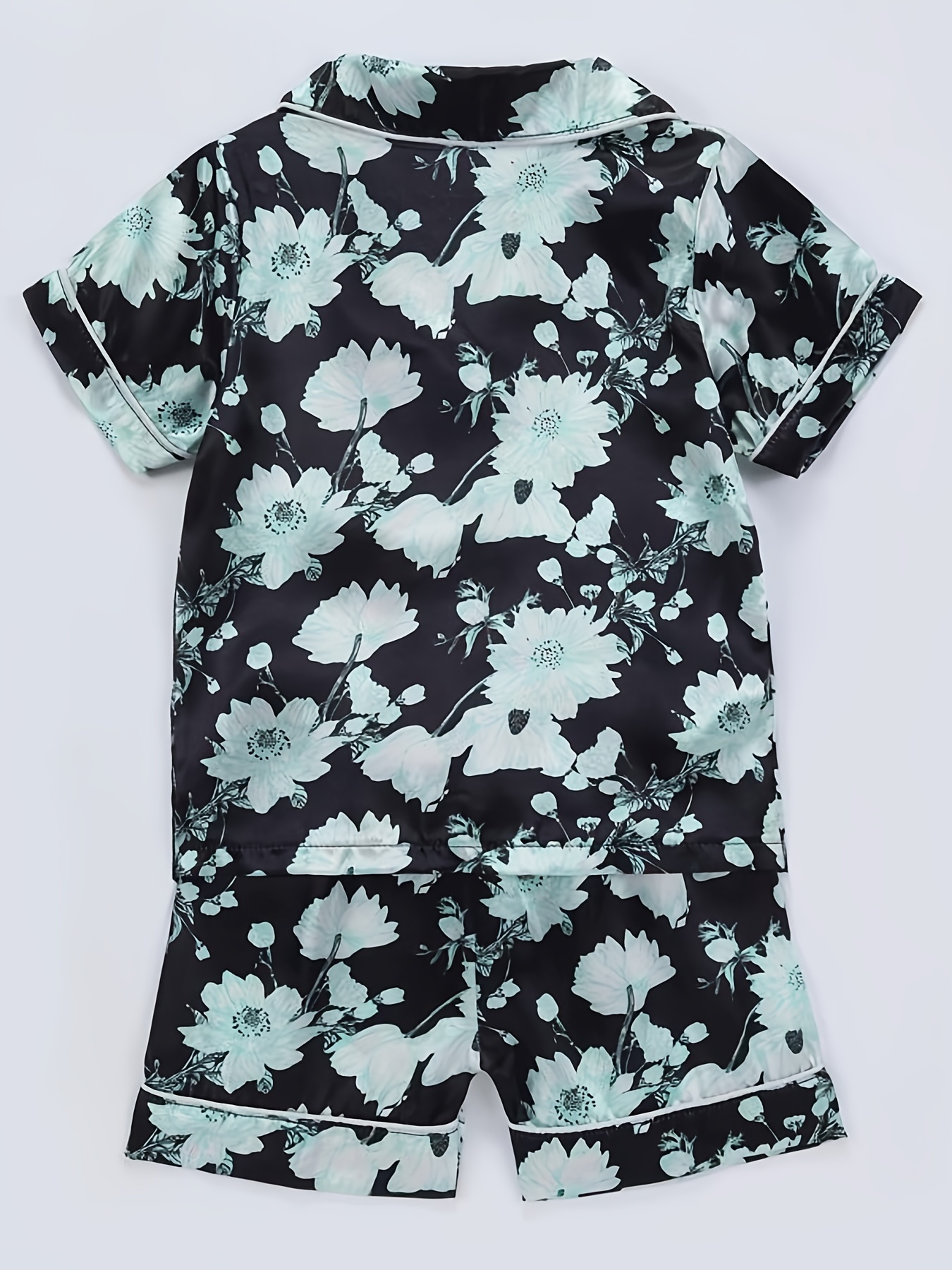 Kids Satin Pajamas Sets Girls Boys Button Pjs Short Sleeve - Temu