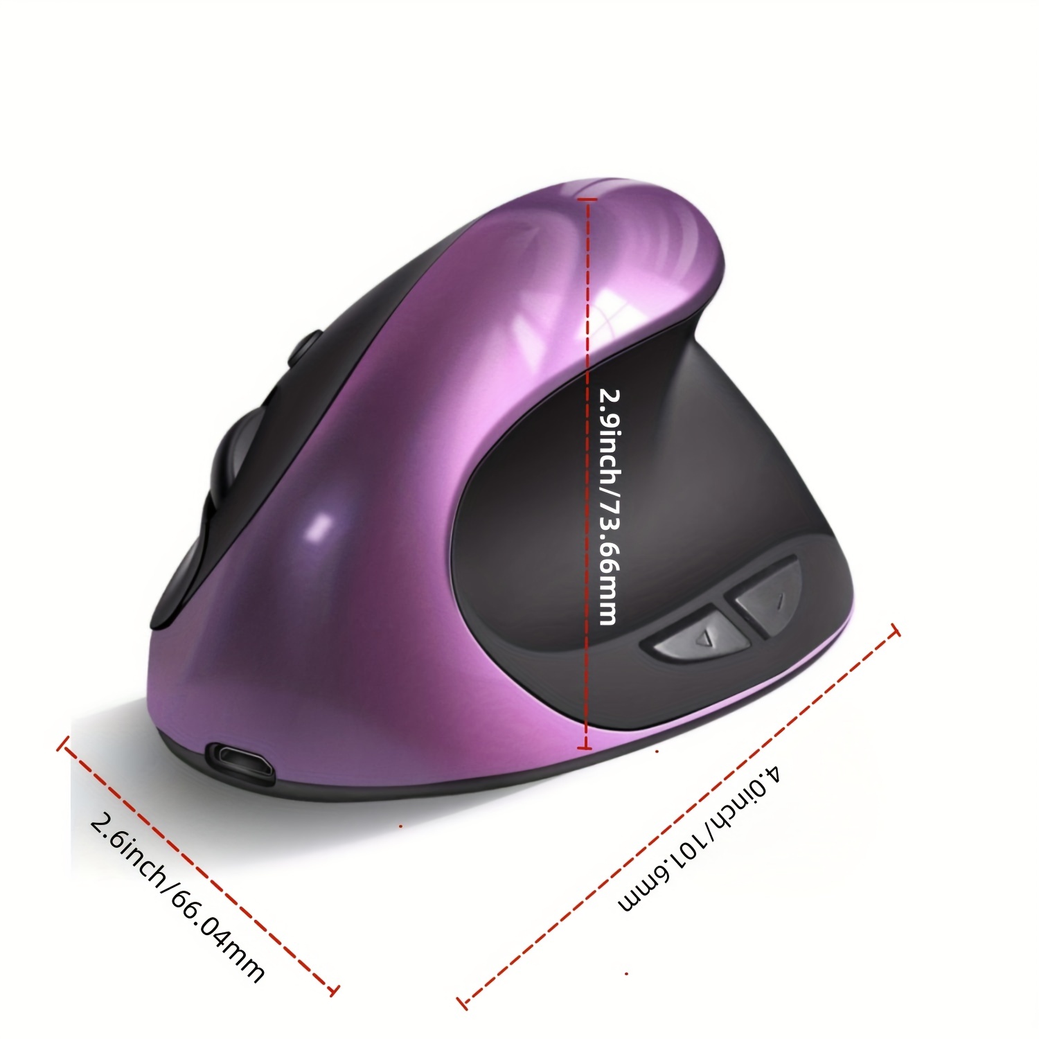  Unipows Ergonomic Vertical Mouse, Wireless Type C Rechargeable  Mouse with USB & Type C Adapter, Silent Small Mouse for Notebook, Laptop,  Desktop, PC, MacBook and All Type C Devices (Purple) 