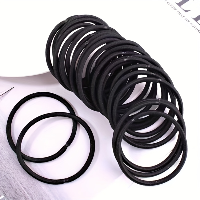 50pcs Solid Minimalist Scrunchie Elastic Hair Tie Non Slip Ponytail Holder
