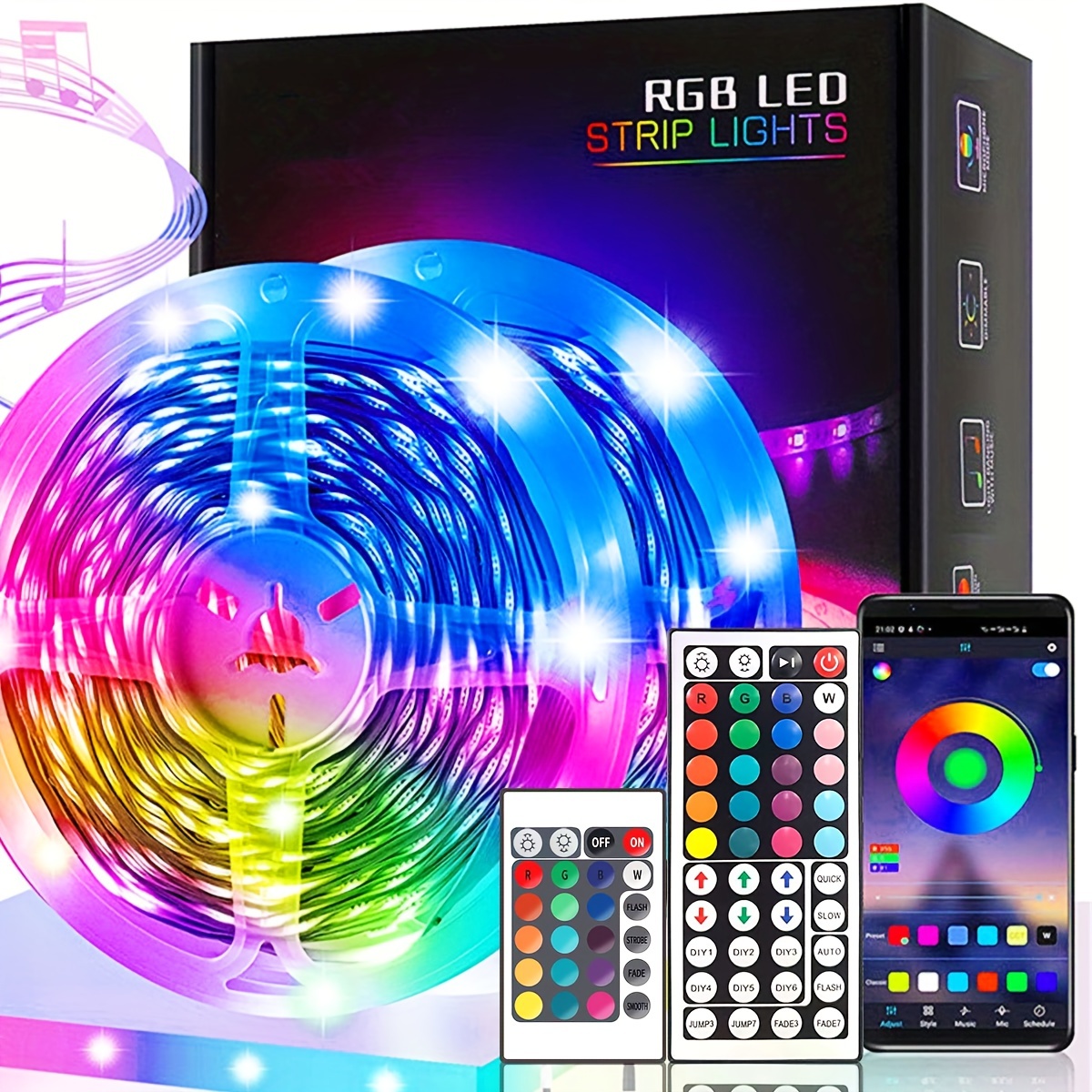 131ft/100ft Luces Tira Led Usb Rgb 2835 Luces Fondo Tv Diy - Temu Mexico