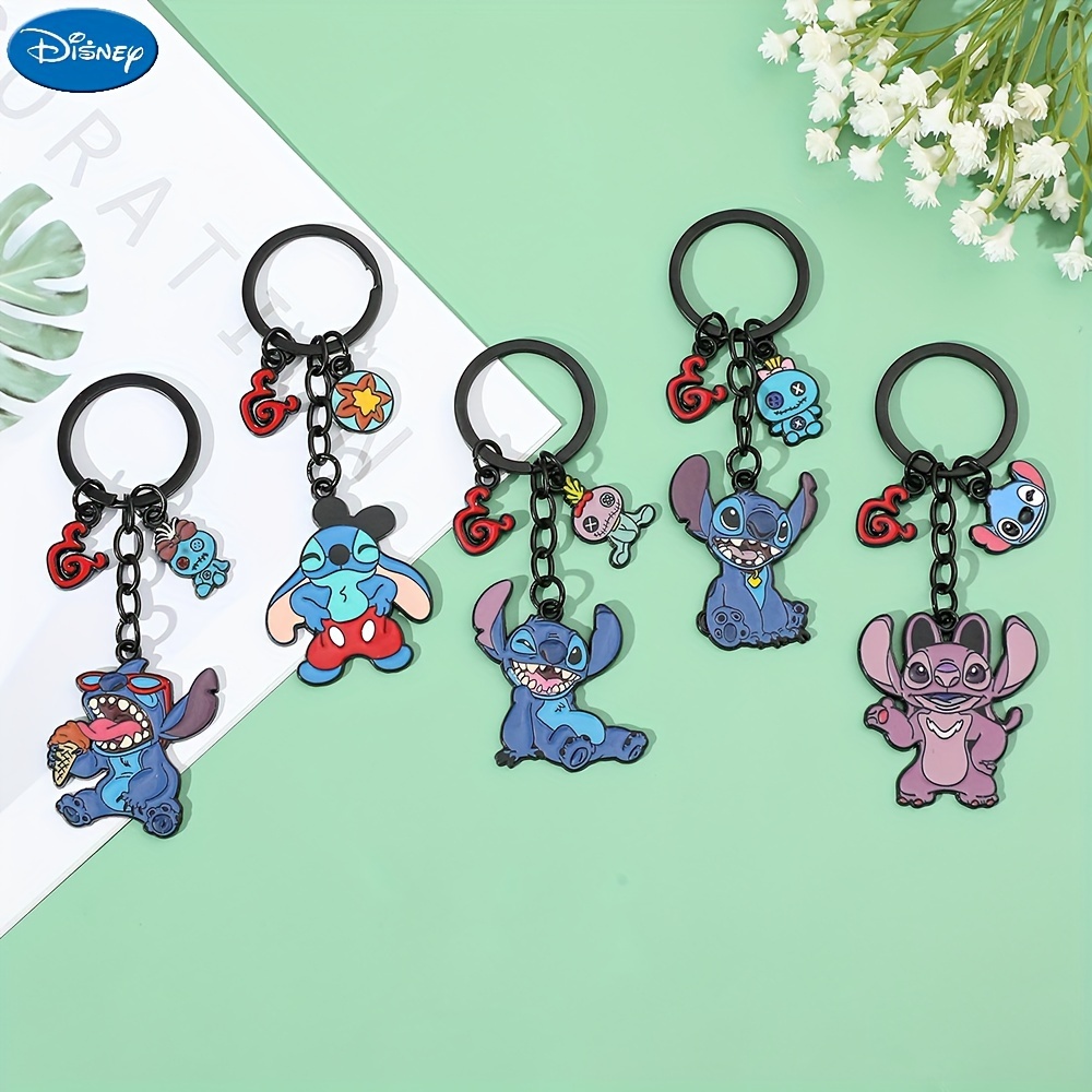 Fashion Kawaii Stitch Keychain Disney Silicon Key Chain Lilo and Stitch  Pendant Key Holder Car Key Ring Bag Hanging
