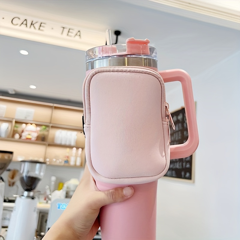 1Pc Waterproof Portable Coffee Cup Carrier Bag, Cloth Cup Cover Holder For  Milk Tea Juice Bottle,Outdoor Travel Small Handbag 