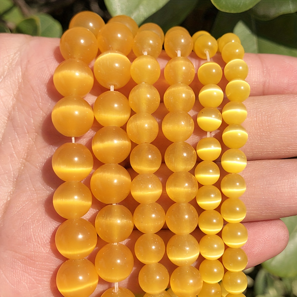 6mm 10mm Golden Cat's Eye Beads for DIY Jewelry Making