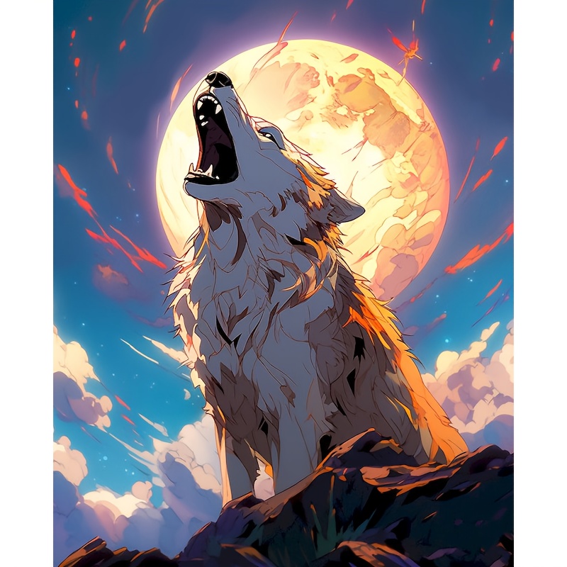 Moon Wolf, Diamond Painting