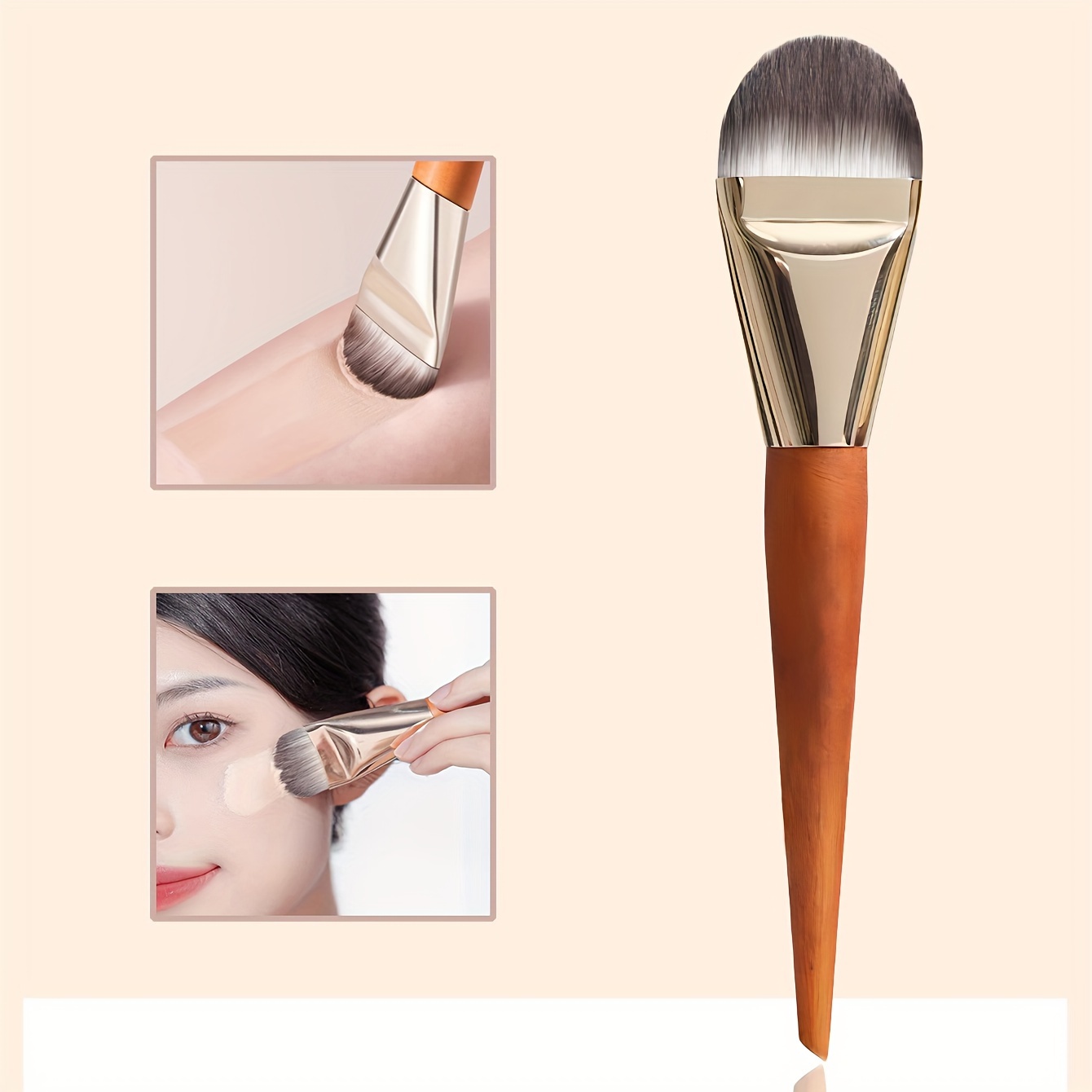 

1pc Foundation Brush, Ultra-thin Round Head Makeup Brush, Professional, Cosmetic Brush, Gift For Women, Cosmetic Makeup Tool For Beginner