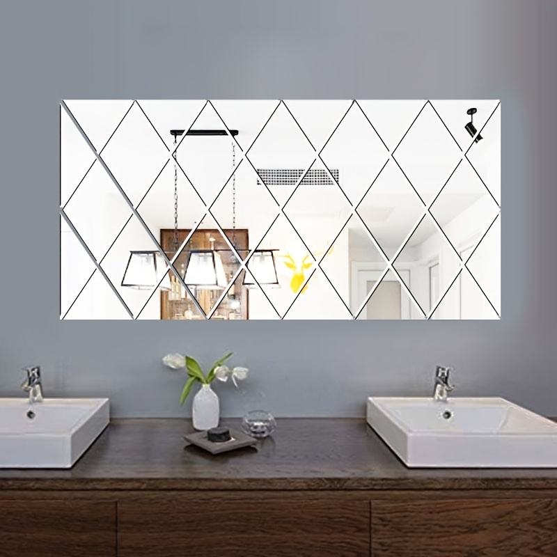 Acrylic Mirror Removable Wall Sticker Tiles Square Mirror - Temu