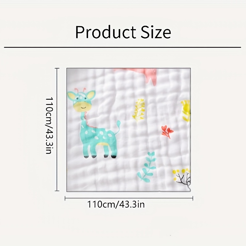 Baby 4 Layers Gauze Blanket, Soft Cartoon Pattern Bath Towel