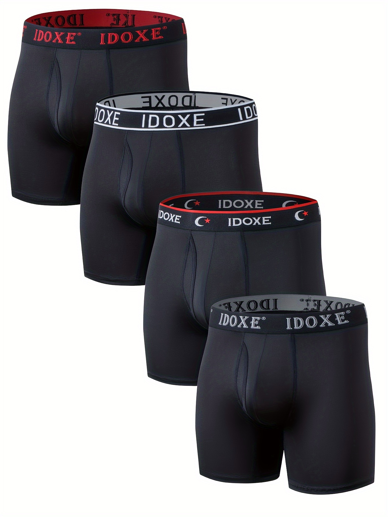 Men's Solid Black Cotton Boxers Underwear - Temu