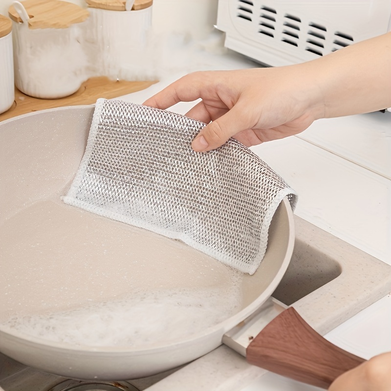 Metal Wire Dishcloths Reusable Non Stick Oil Cleaning Rag Strong And  Wear-resistant Cleaning Cloth Kitchen