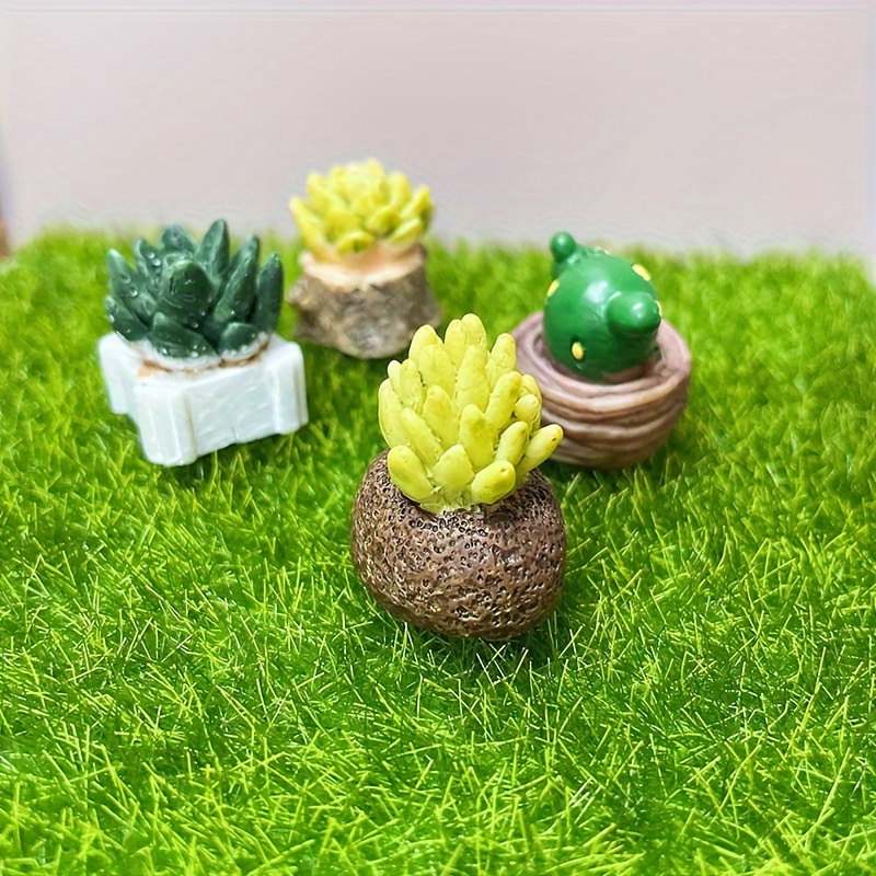  4 piezas creativas de simulación de amor con forma de cactus,  decoración de cactus, decoración de resina en maceta, decoración para el  hogar y el automóvil : Hogar y Cocina