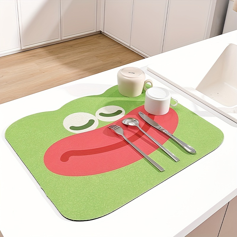 Dexi Dish Drying Mat For Kitchen Counter Floral Placemat, Non-slip