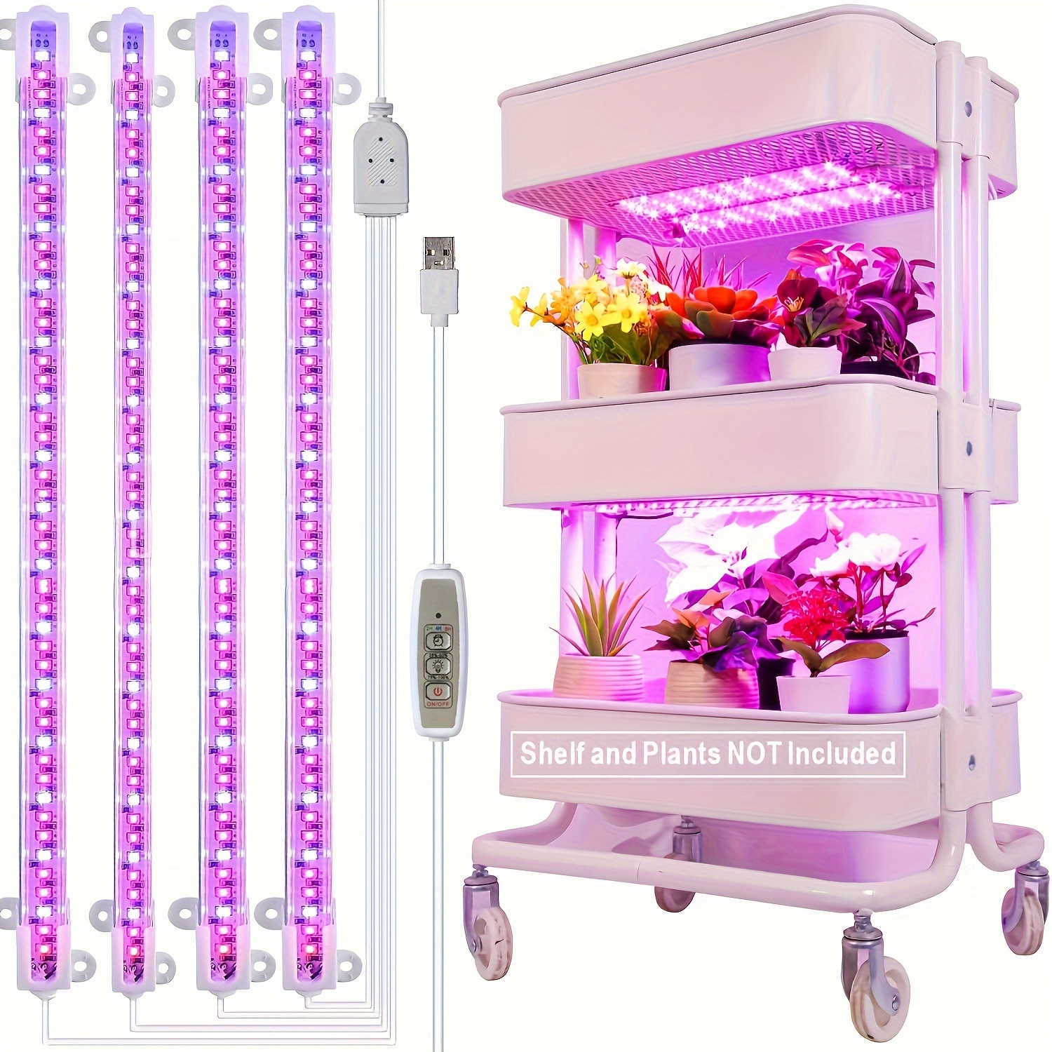 LED Grow Lights for Indoor Plants, 80W Full Spectrum Plant Lights with Auto  on/off 4/8/12H Timer, 10 Dimmable Brightness for Indoor Succulent Plants