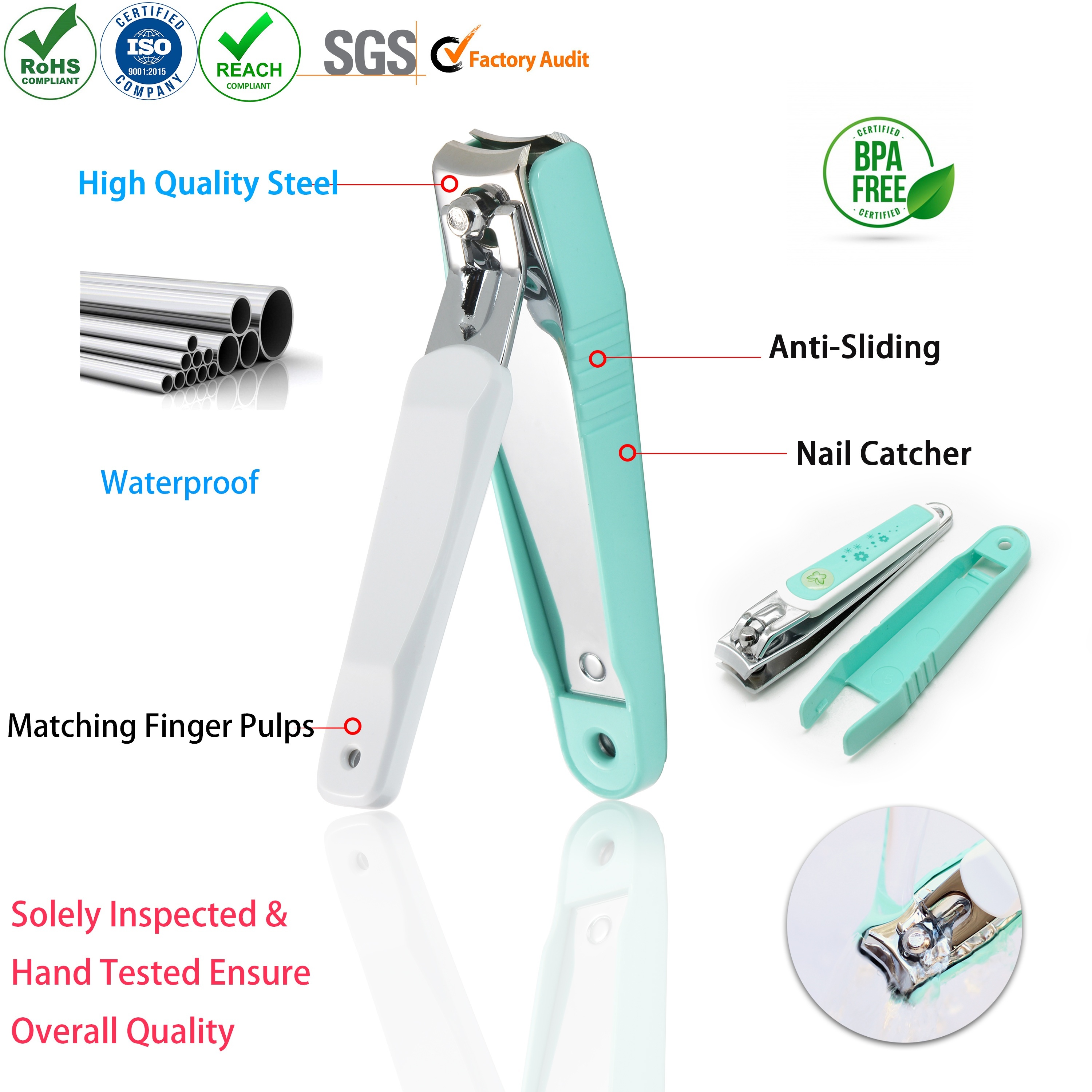 Nail Clipper Set with Nail Catcher & Nail File Super Sharp for Fingernail & Toenail  Clippers for Men & Women