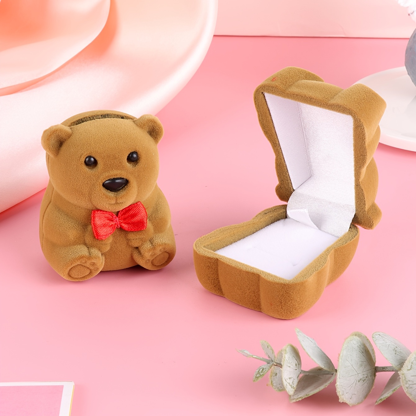 Brown Bear Ring Box for Jewelry Storage