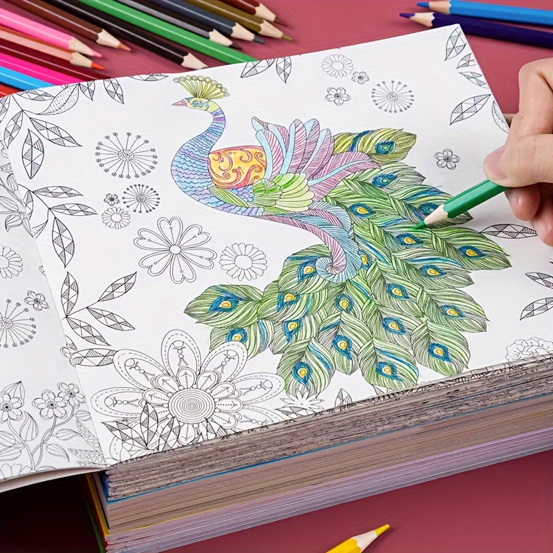 Beginner Watercolor Coloring Books for Adults Children Reduce Pressure Hand  Painting Copy Manuscript Album Coloring Drawing Book