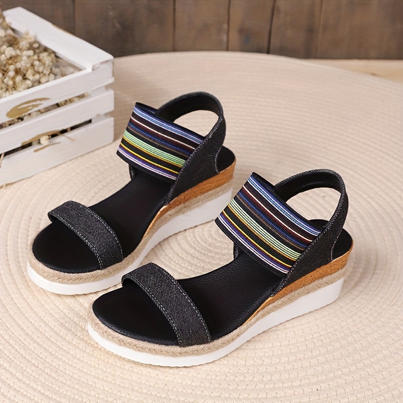 Platform on sale sandals elastic