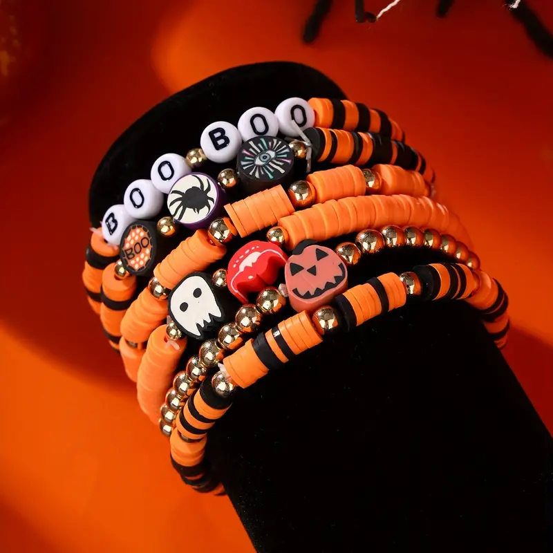 Jewelry Made by Me Halloween Pumpkin Bead Box DIY Bracelet Kit