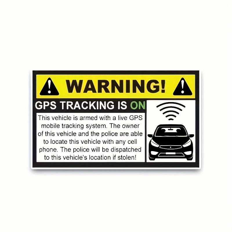 Pegatina de seguimiento GPS de 10 PC, calcomanía de alarma de automóvil,  calcomanías de autos antirrobo auto adhesivos con señal de advertencia de  seguimiento de GPS, 2 x 4 pulgadas