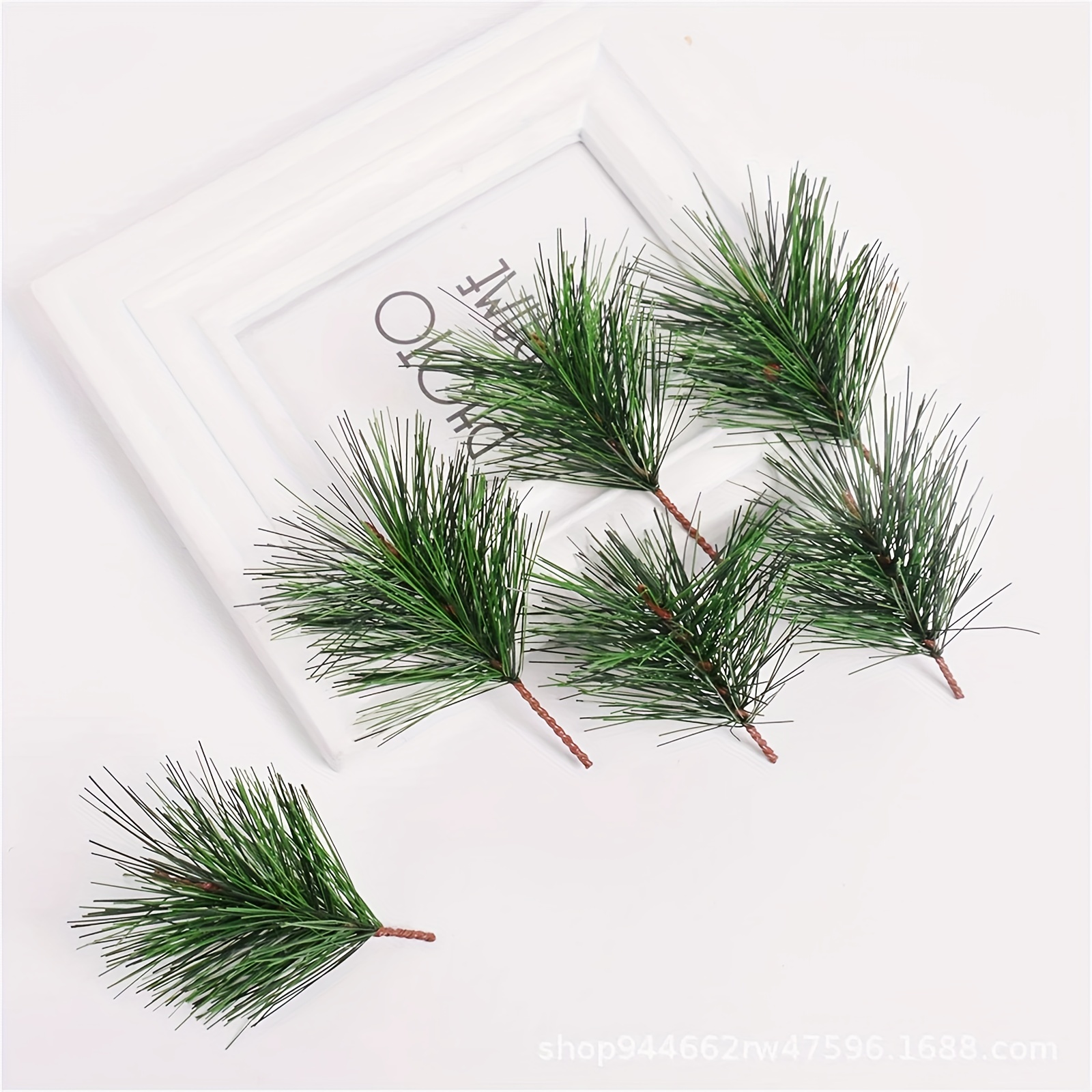 60 Pc Artificial Green Pine Needles Branches-small Pine Twigs Stems Picks-  Greenery Pine Picks For