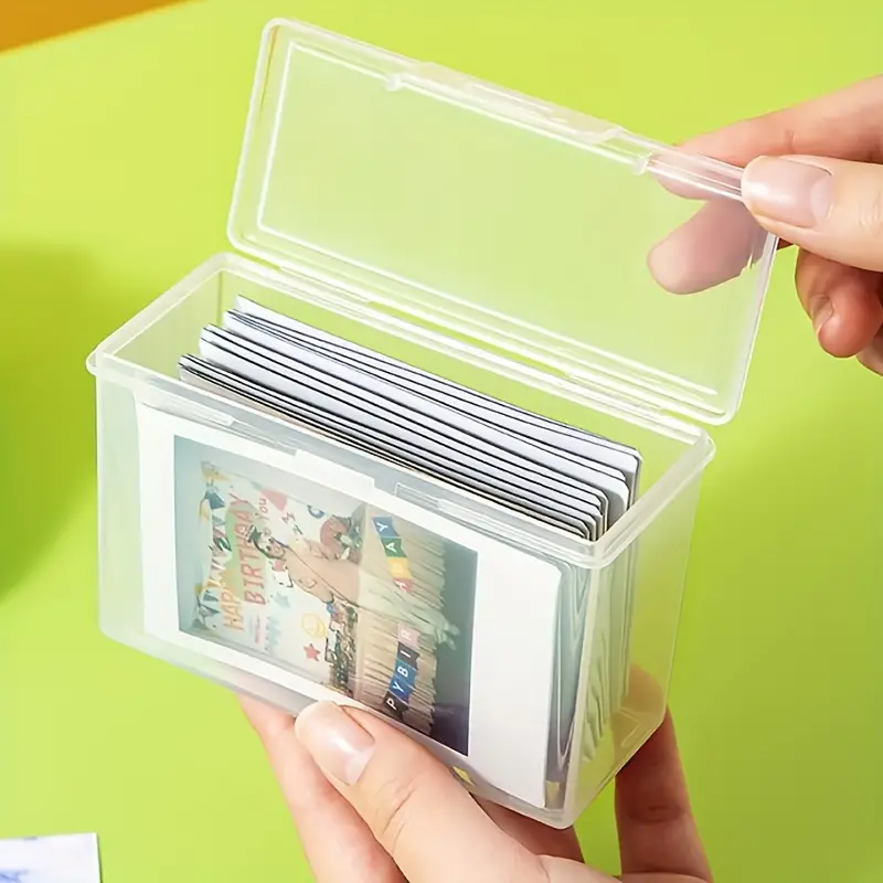 1pc Clear Plastic Organizer, Photos Storage, Containers Box For Photos, Small Card Organizer, Desk Organizer, Stationery Box