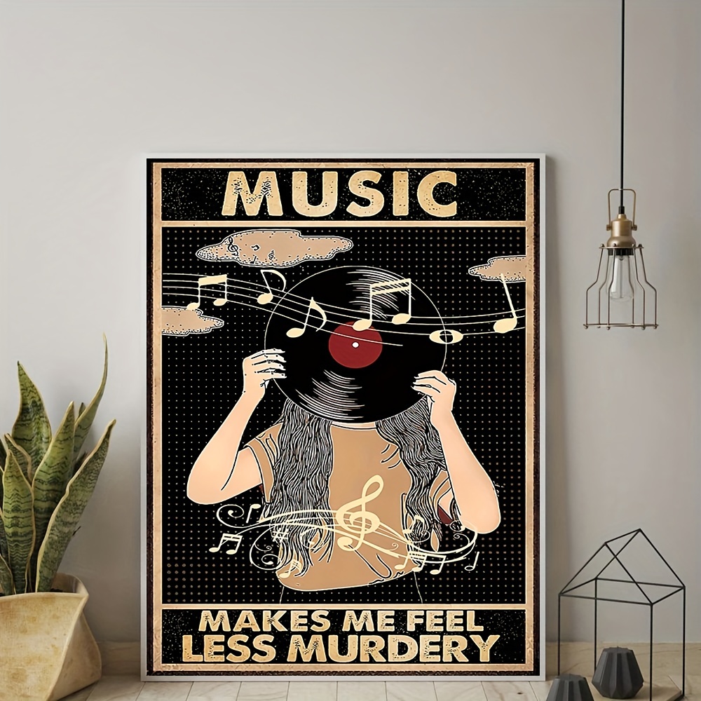 Tableau - Toile,Affiche de musique Vintage en vinyle,toile