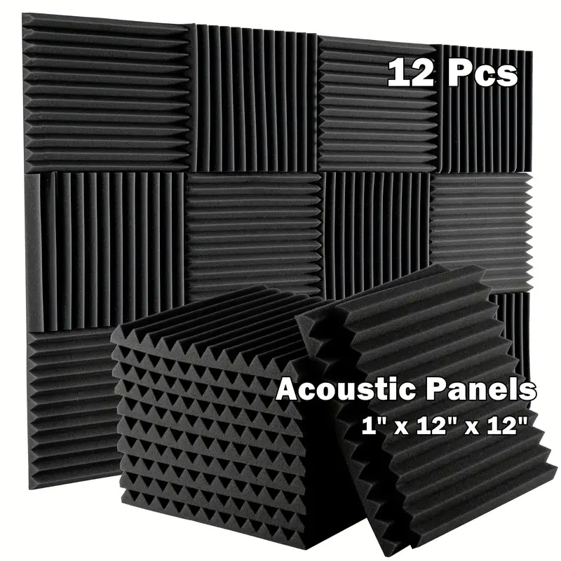 12 Paneles Espuma Acústica Paneles Espuma Prueba Sonido - Temu