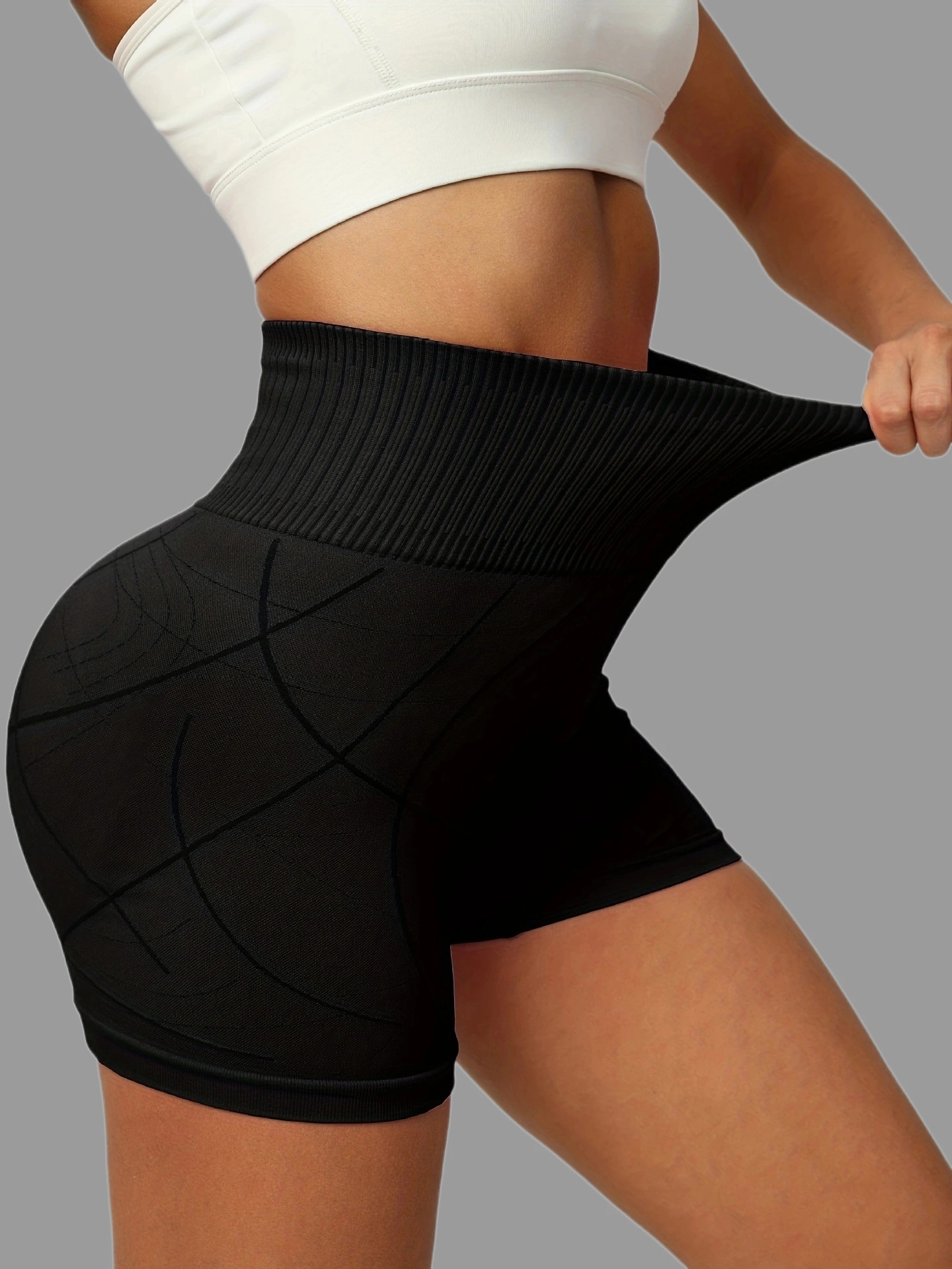 THE GYM PEOPLE High Waist Yoga Shorts for Women Tummy Control Fitness  Athletic Workout Running Shorts with Deep Pockets (X-Small, Black) at   Women's Clothing store