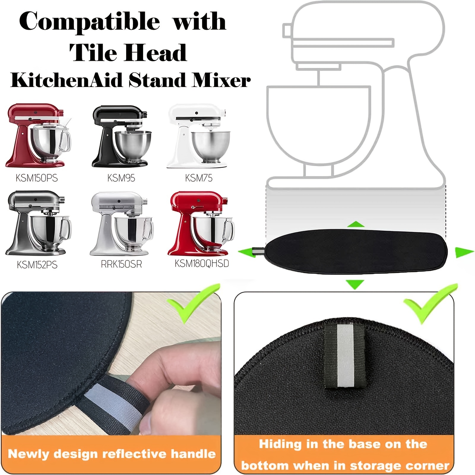 Mixer Slider Mat for KitchenAid Professional Bowl-Lift Mixer, Mixer Mover Sliding  Mat Pad Appliance Slider Compatible with KitchenAid Mixer Accessories  KitchenAid Professional Stand Mixer(38cm*22cm) 