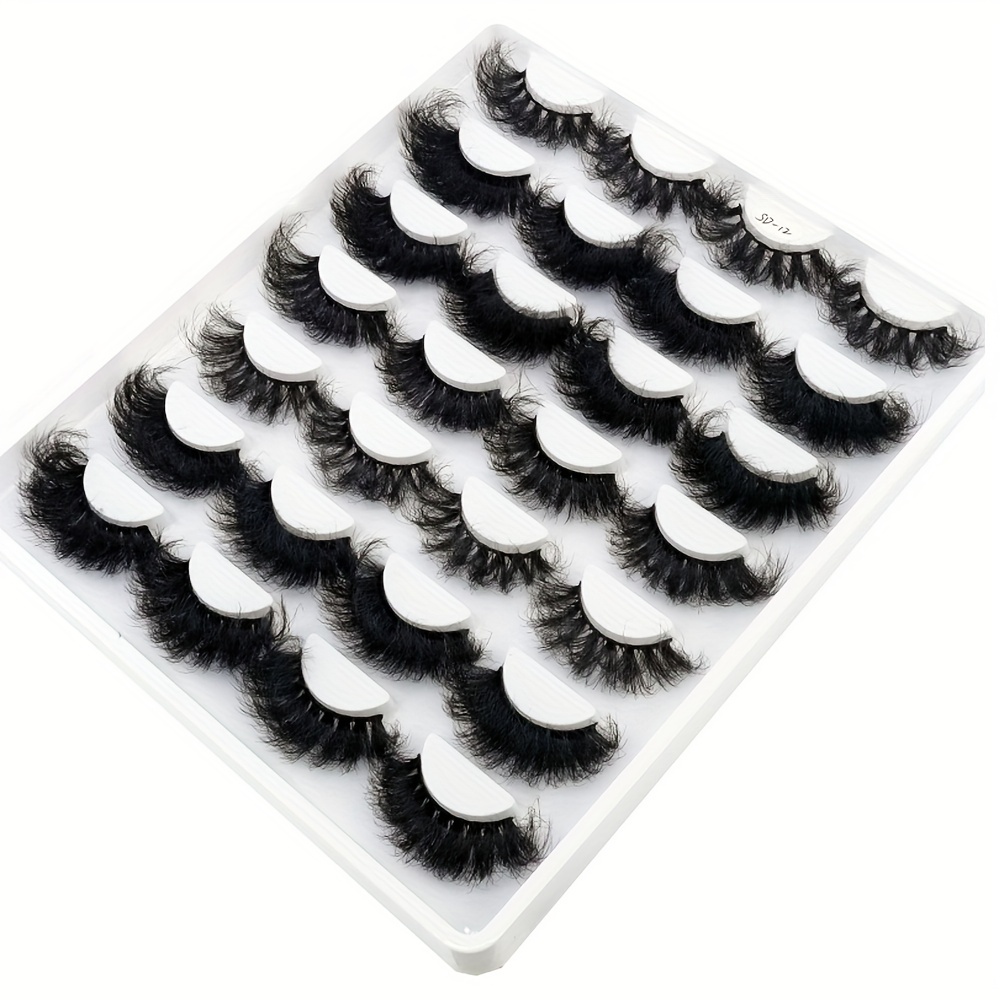 14 Pairs Fluffy Mix Lashes 3D Faux Mink Long Natural Look False Eyelashes