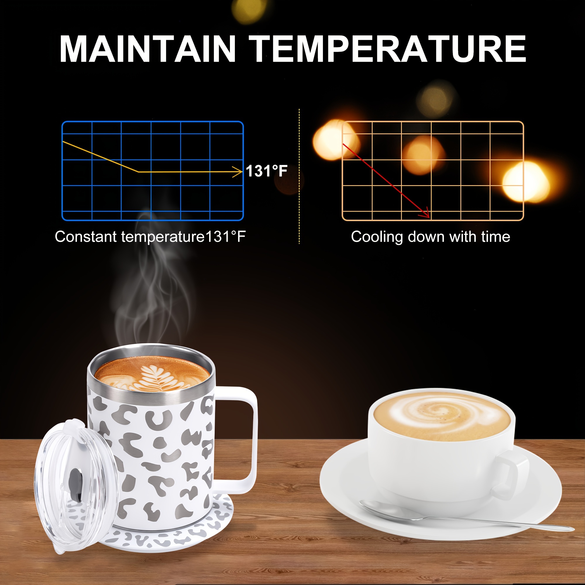 Coffee Cup Warmer, Smart Coffee Mug Warmer For Desk Home Office Use With 3  Temperature Setting, Beverage Warmer For Tea, Water, Milk, Coffee Mug Warmer  - Temu