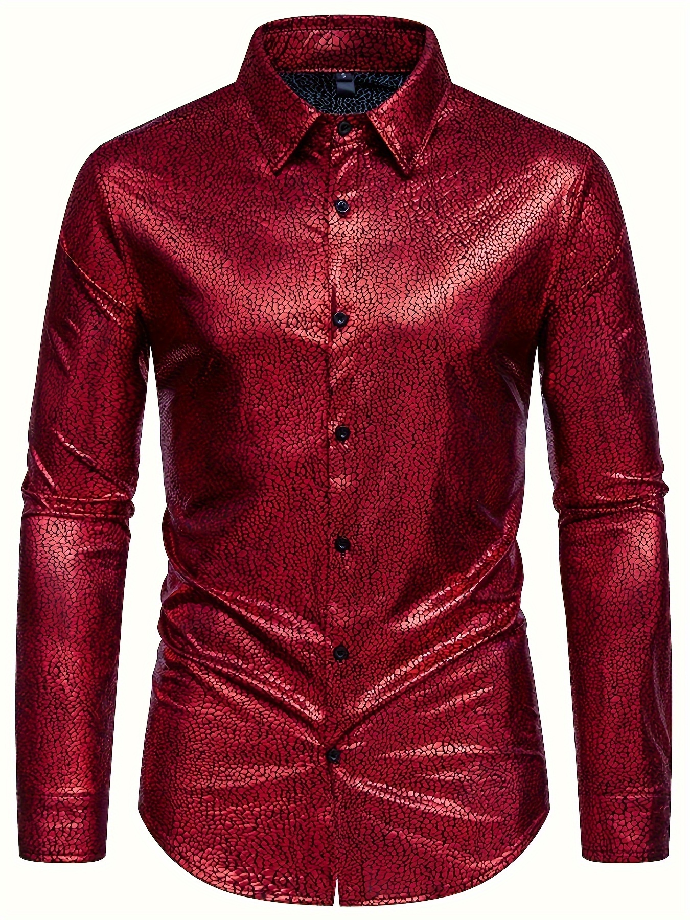 mens red sequin shirt