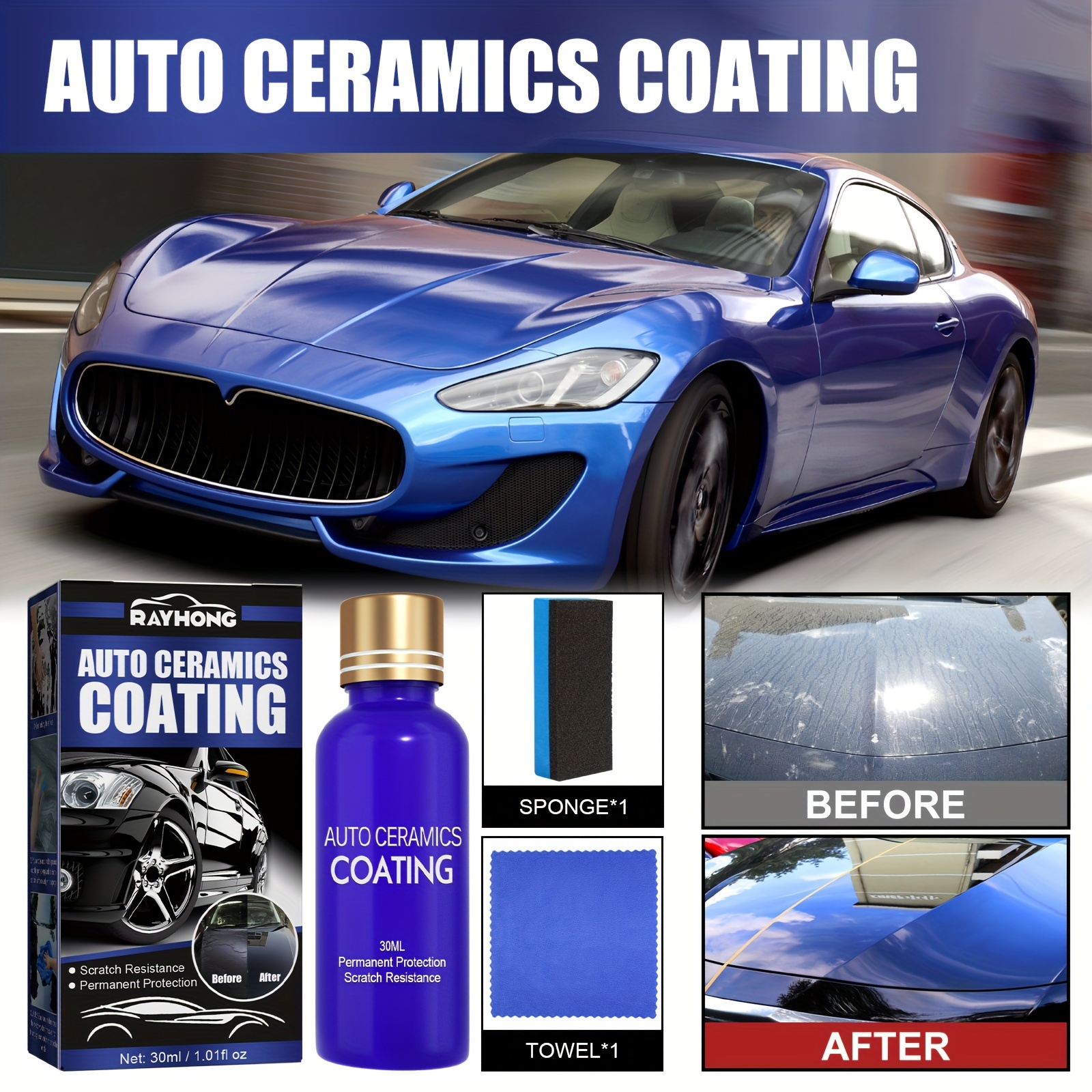 Ceramic Coating Auto Paint Crystal Wax Spray Nano - Temu