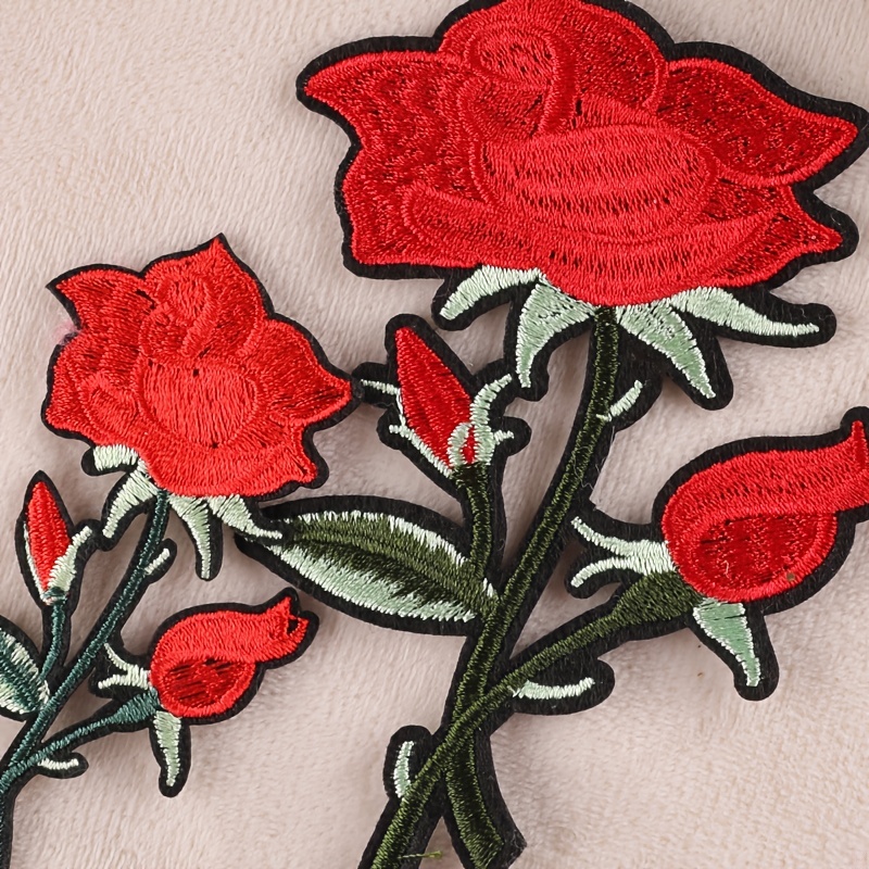 Beautiful Rose Embroidery Patches For Diy Clothing And - Temu