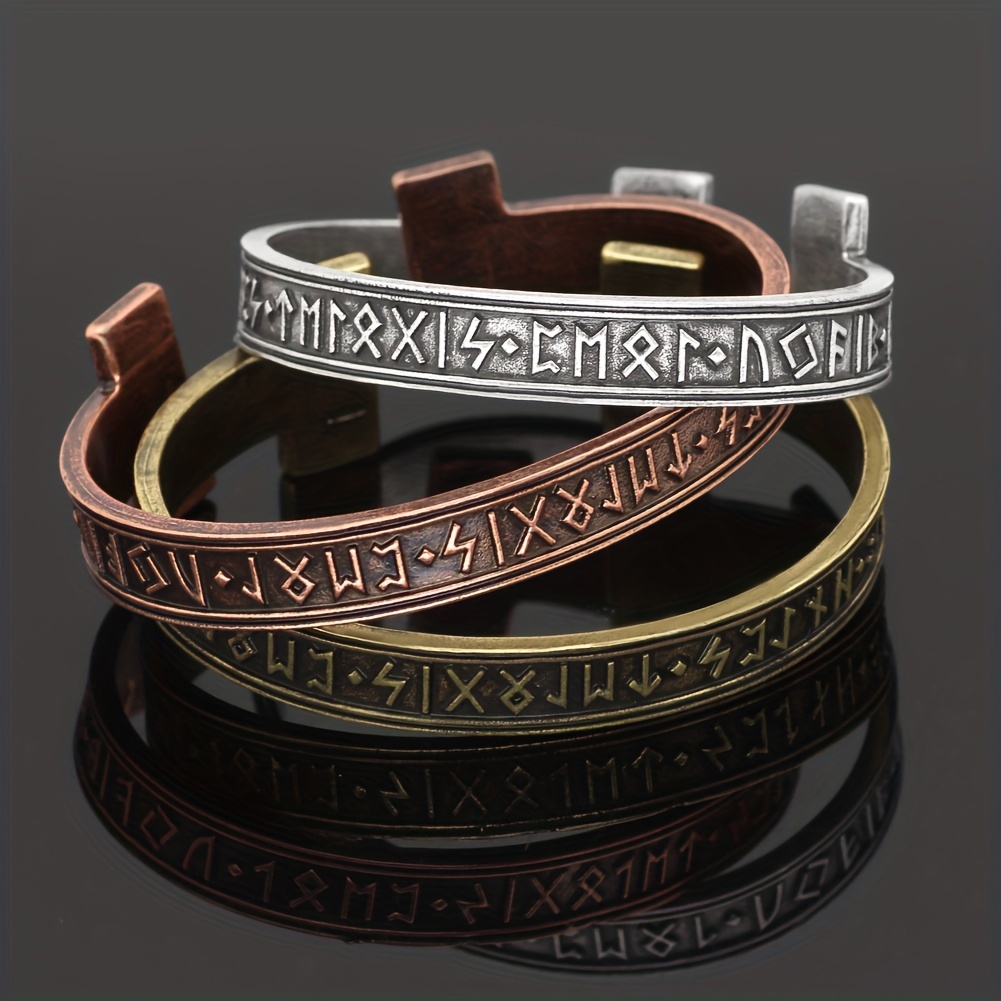 Retro Viking Rune Bracelet for Men, Holiday Gift