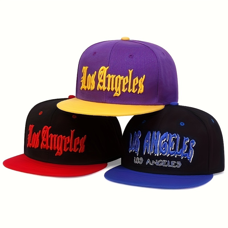 1pc Cappello Da Baseball Allaperto Regolabile Per Uomo Cappello Casual LOS ANGELES Ricamato Cappello Hip Hop dettagli 2