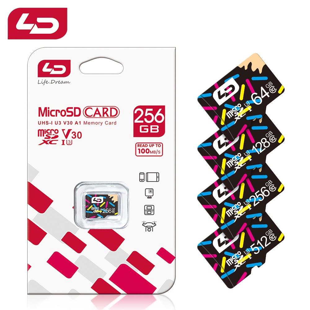 Carte Micro SD De Marque LD De Haute Qualité, 64 Go 128 Go 256 Go